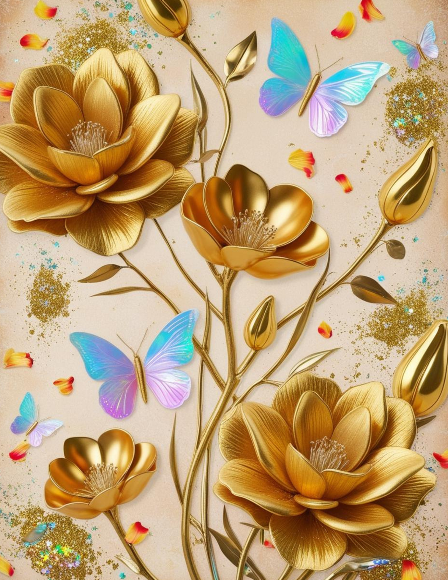 Golden Bloom: Luxe Floral Journal